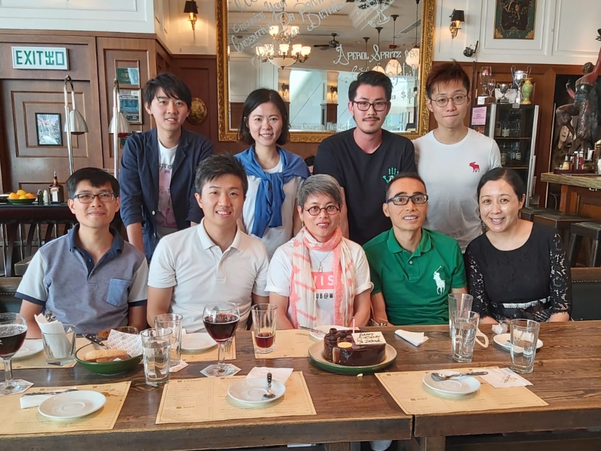 Group photo including Sam Chiu, 1st from the left in the back row